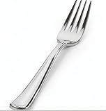 Disposable Silver Forks - 24 Count Silver Plastic Forks