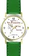 Habit 1 - Be Proactive (Spanish Text) - DELUXE TWO-TONE WATCH from THE 7 HABITS - WATCH COLLECTION BY WATCHBUDDY&reg; - Arabic Numbers - Green Leather Strap-Size-Large ( Men's Size or Jumbo Women's Size )