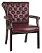 Traditional Leather Visitors Chair with Padded Arms