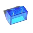 Lego Building Accessories 1X2 Transparent Blue Brick without Pin, Bulk Pack - 50 Pieces