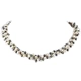 Triple Layered White And Metalic Fresh Water Pearl Necklace With Copper Release Clasp