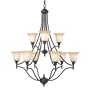Royce Lighting RC700/9-23 Prescott 9-Light Chandelier with White Alabaster Glass, Oil Rubbed Bronze