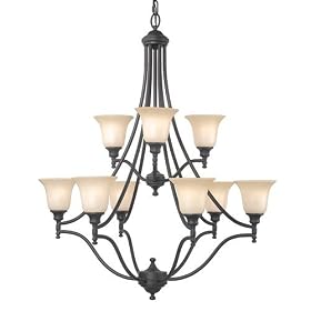 Royce Lighting RC700 9-23 Prescott 9-Light Chandelier with White Alabaster Glass, Oil... by Royce Lighting