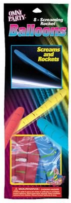 Omni Party Screaming Rocket Balloons, 8-Count (6-Pack)
