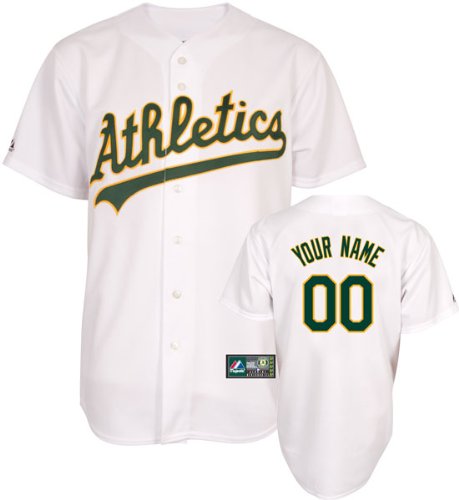 MLB Men's Oakland A's Replica Jersey Personalized (White, 40/Medium)