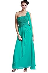 A-line Floor Length Natural   Waistline Lace Chiffon One Shoulder Bridesmaid Dress 