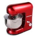 Klarstein TK2-Mix8-R Bella Rossa - Robot de cocina (1200W, 5 l), color rojo