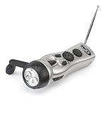 Gelert - Lampe de poche TOR307 3 Led / 2 Fn Wind Up avec radio - Argent / Noir
