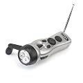 Gelert TOR307 3 Led / 2 Fn Wind Up Torch & Radio Silver / Black