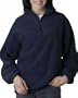 UltraClub Men's Polyester Iceberg Fleece 1/4, Zip Pullover, Navy, Medium