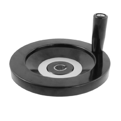 16mm x 160mm Back Ripple Hand Wheel w Removable Revolving Handle