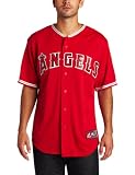 MLB Men's Los Angeles Angels Of Anaheim Scarlet Alternate Short Sleeve 6 Button Synthetic Replica Baseball Jersey Spring 2012  (Scarlet, X-Large)