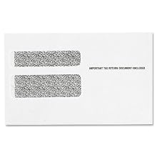 TOPS Double Window Tax Form Envelopes for W-2 Laser Forms, 9 x 5.625 Inches, Gummed Closure, White, 50 Envelopes per Pack (2219LR)