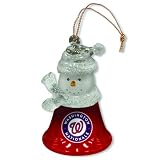 Pack of 3 MLB Washington Nationals Snowman Bell Christmas Ornaments 2.5"