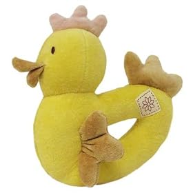 MiYim Organic Plush Cotton Rattle, Yellow Chicken