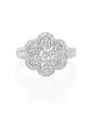 Diamond 18k White Gold Flower Ring