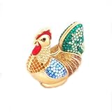 Bejeweled Rooster Estee Lauder Judith Leiber Solid Perfume Compact (Empty)
