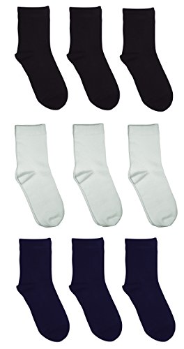 Rambutan Kids Comfort Seam Plain Colour Bamboo School Socks (3 Pack)