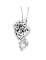 Angel of Protection Silver Heart Necklace