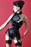 Velda Lauder Black Satin Bow Underbust Corset