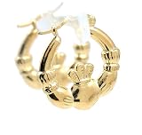 Claddagh Hoop Earring Yellow Gold Filled