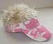 Billy Bob Flair Hair Pink Camo Visor with Blonde Hair