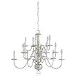 Sea Gull Lighting 3414-962 Fifteen-Light Traditional Chandelier, Brushed Nickel Finish with Optional Shades