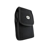 Vertical Black Velcro Carrying Case Holster Cover Side Pouch with Belt Loop and Metal Clip for Tmobile myTouch 4G Slide - Nokia Lumia 710 Sabre - Samsung Galaxy S 4G - Samsung Vibrant - Samsung Vibrant 4G - TMobile Samsung Galaxy S Blaze 4G SGH-T769 - US Cellular BlackBerry Torch 9850 - HTC 7 Pro - HTC Desire - HTC Merge - LG Genesis US760 - Samsung Droid Charge - Samsung Mesmerize - Verizon Black