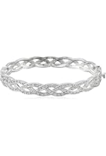 Nina Elissa Cubic Zirconia Woven Bangle Bracelet, 2.3"