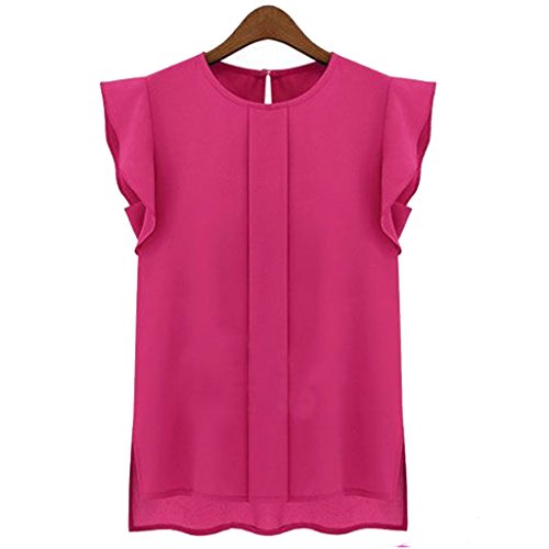 Zmart Women's Ruffle Sleeve Chiffon Blouse Shirt