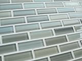 SAMPLE of Winter Moss Subway Glass Mosaic Tile From Cove Finishings - Kitchen backsplash and Bathroom Tile
