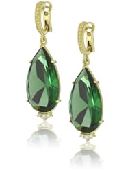 Judith Ripka "Candy" Candy Stone Pear On Green Drop Earrings