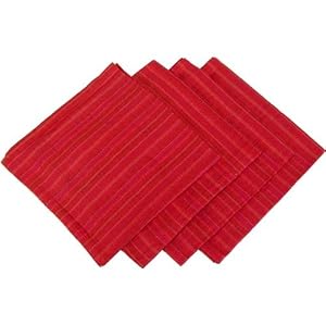 Red Striated Textured Napkins, 2 Napkins