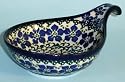 Polish Pottery Single Serving Dish / Spoon Rest 2 1/4" H x 4 3/4" W x 6 3/4" L