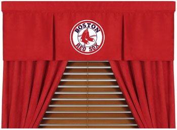 MLB Boston Red Sox Baseball - 5pc Boys Jersey Drapes and Valance Set