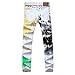 Krralinlin Men White Slim Fit Printing Designed Casual Skinny Demin Jeans Pants