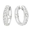 14k White Gold & Diamond Channel-Set Hoop Earrings (1.00ctw)
