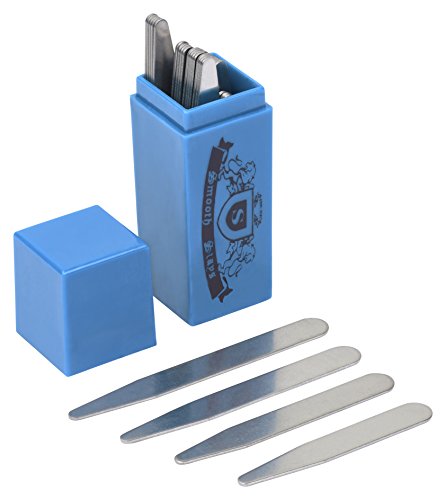 36 Premium Metal Collar Stays in a Plastic Box, Order the Sizes You Need