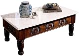 41eeakom5KL. SL160  Bauer International Smiling Fish Coffee Table with Marble Top