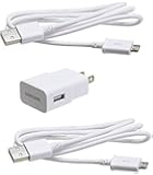 Samsung OEM 2 Amp Adapter 5-Feet Micro USB Data Sync Charging Cables for Galaxy S2/S3/S4/Active Note 1/2 - Non-Retail Packaging - White