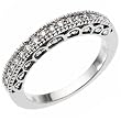 14K White Gold Vintage Style Diamond Wedding Band