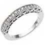 14K White Gold Vintage Style Diamond Wedding Band