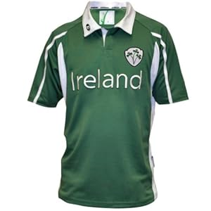 Ireland Mesh Performance Rugby Jersey Green & White,	Medium