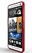 SUPCASE Premium Hybrid Protective Case for HTC One M7 Smartphone (Red/Clear) - Multiple Color Options