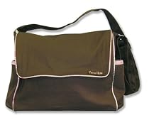 Trend Lab Brown Canvas Messenger Bag with Spirograph Piping