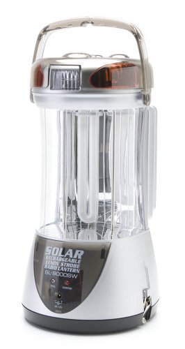 Solar Rechargeable Lantern with NOAA Weather Channel, AM/FM Radio, USB Port, LED Flashlight and BONUS Portable Folding Lantern Stand with Storage Bag