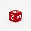 12mm 6-sided Pearlized Dice #1-6, Red with White