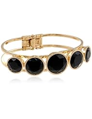 Kenneth Cole New York "Jet" Faceted Round Bead Hinged Bangle Bracelet, 8"