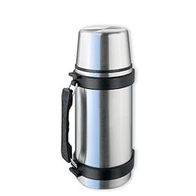 Isosteel VA-9551Q Thermos in acciaio INOX 0,5 L con sistema Quickstop, manico e bicchiere