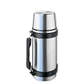 Isosteel VA-9551Q Vakuum-Isolierflasche 0,5 L aus 18/8 Edelstahl mit Quickstop-Einhandausgie�system, Trinkbecher und Griff